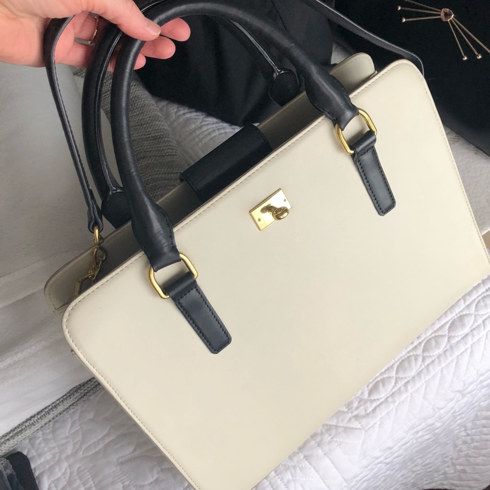 J Crew Edie attaché bag, two tone